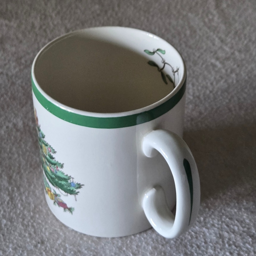 Spode Christmas Tree Mug Unisex 9oz White Excellent S3324-C Made in England